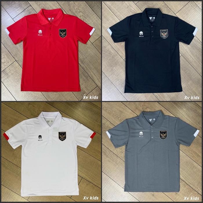 Polo Shirt Official Timnas Indonesia Logo Bordir Komputer Digital / Kaos Kerah Seragam Tim Nasional 