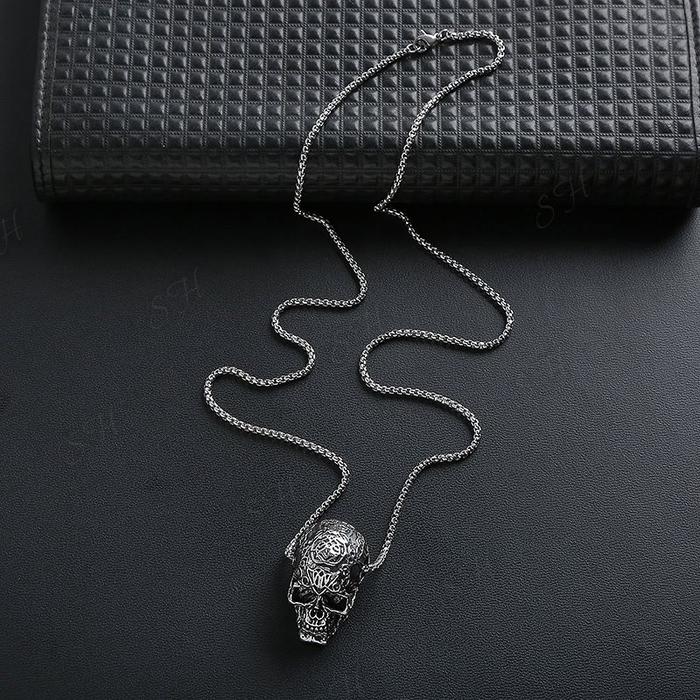 Kalung KepalaTengkorak Pria / Kalung Pria Tengkorak / Kalung Kepala Tengkorak Pria