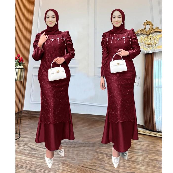 Gamis Duyung Mermaid Naimah ( M L Xl Xxl ) Gamis Pesta Model Terbaru Baju Pesta Muslim Seragam Acara