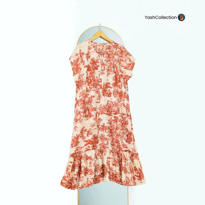 Daster Ruffle Part.6 GARDEN MARISSA PALMSUGAR Dress Panjang Selutut Rempel Wanita Busui Bumil Santai