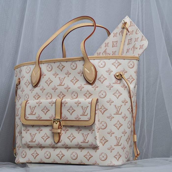 LV NEVERFULL MM MONOGRAM BEIGE CLAIR