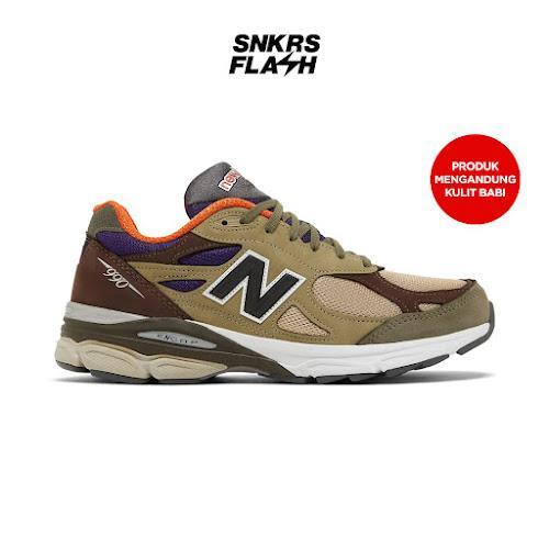 sale Sepatu Sneakers Unisex NEW BALANCE 990 V3 MADE IN USA TAN BLUE - M990BT3