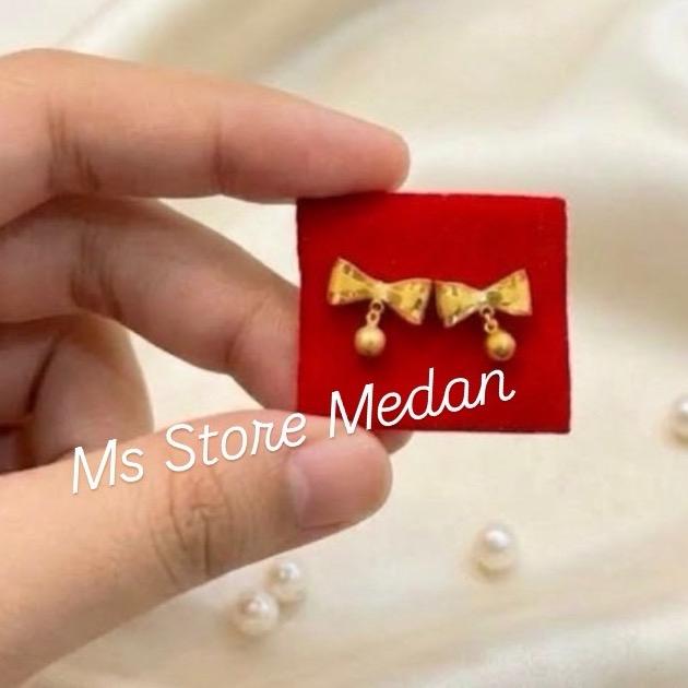 Anting pita juntai lapis emas replika emas London Medan