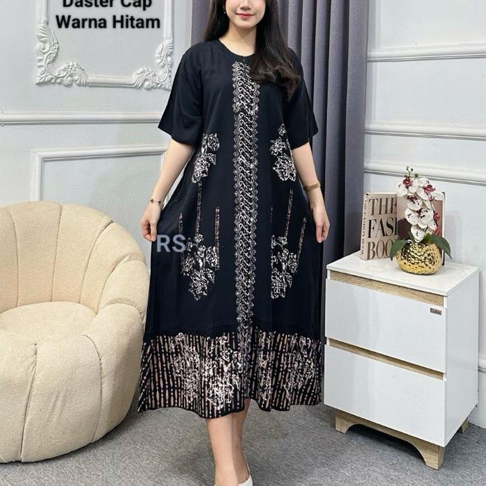 Batik Jeruk Mas - Daster Rayon Twill Cap Malaman SIZE Standar Ld 110 Cm Pb 115 CM Busui Resleting Ad
