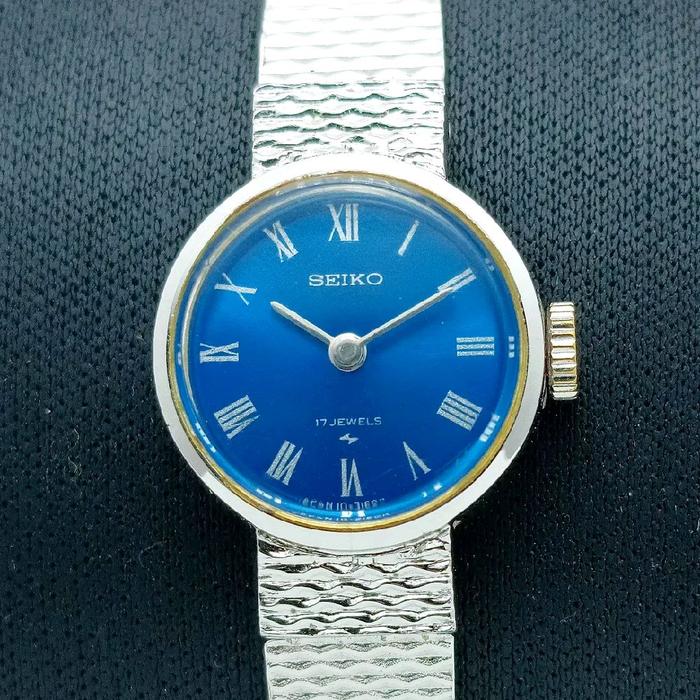 Jam Tangan Seiko Wanita Lapis Emas Putih Tanpa Baterai