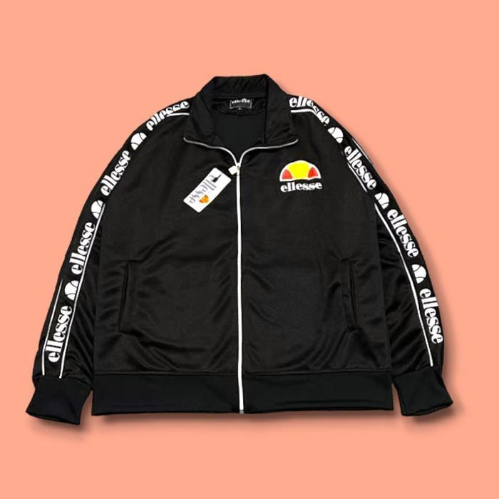 Ellesse Tapped Jacket Tracktop - Jacket Tracktop Casual Pria wanita (unisex) Ellesse Tapped Hitam Lo