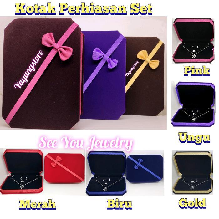 Kotak Box Set Perhiasan Untuk Lamaran muat Kalung Cincin Anting Gelang Mahar Perkawinan Nikah Sesera