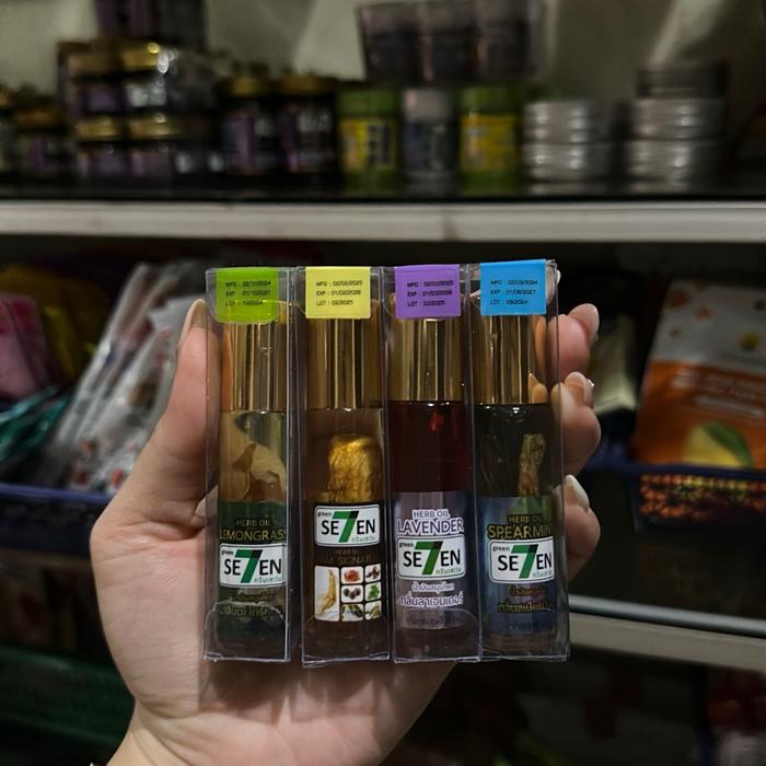 Se7en Roll On Herb Oil Lemongrass, Siam Signature (Ginseng), Lavender, Spearmint Thailand