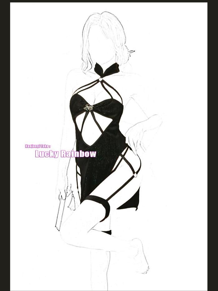 Lingerie Chinese Costume Sexy Bandage Cheongsam Black 3146