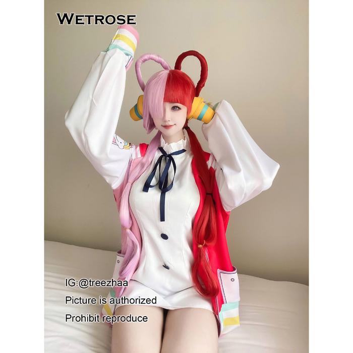 Ready Stock One Piece Theatrical Edition Red Film Shanks' Daughter Uta Cosplay Costume Dress Coat Se