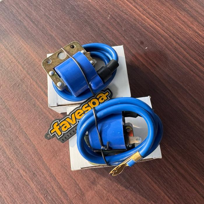 Koil Pengapian Racing Biru Piaggio Vespa Super Sprint Bajaj OEM Import