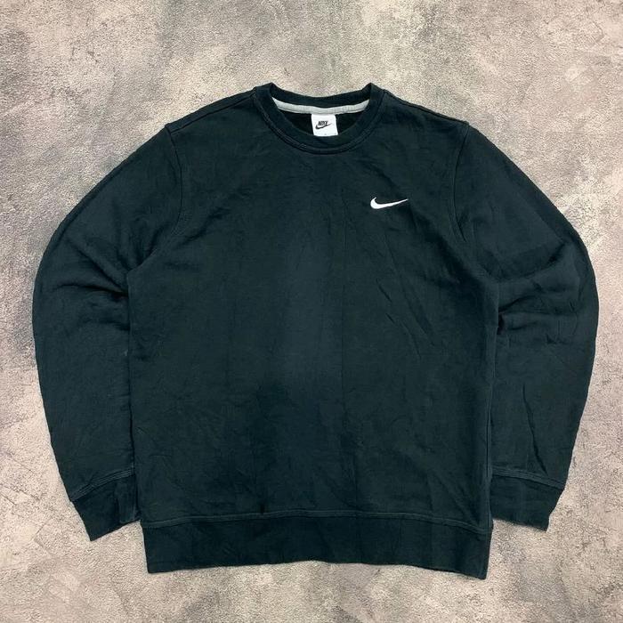 CREWNECK NIKE Small Logo 100% Original Wanita Unisex Pria Distro Jaket Katun Hitam Bomber Tebal Blaz