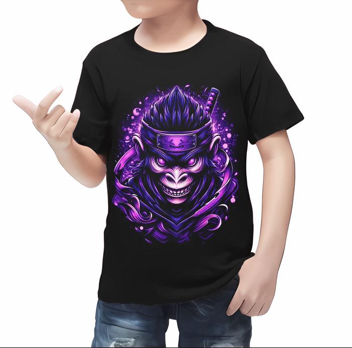 Baju Kaos Distro Anak Cowok Lengan Pendek Keren Terbaru Motif Ninja Monkey - Fashion