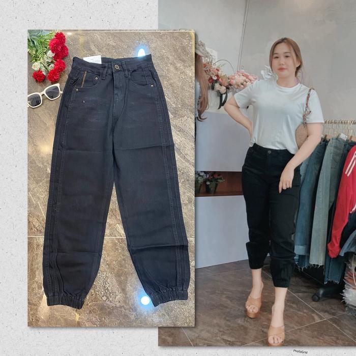 Jeans joger hitam cewek premium