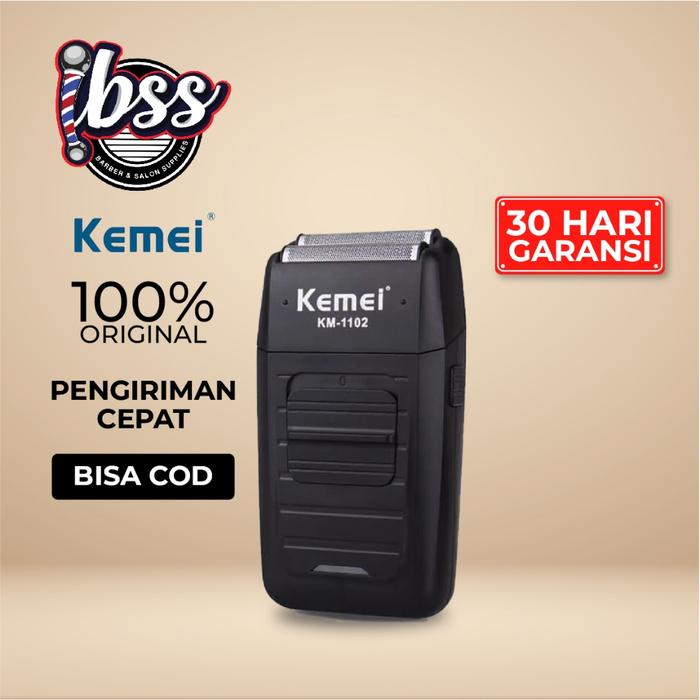 KEMEI SHAVER KM 1102 - Alat Cukur Kumis dan Jenggot / Mata Pisau KEMEI 1102 / KEMEI ORIGINAL / IBSS 