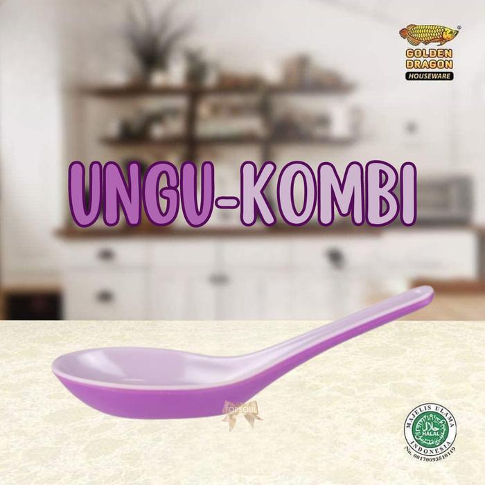 UNGU KOMBI / 1 pcs Sendok Bebek 2 Warna Melamine Golden Dragon S-01A1