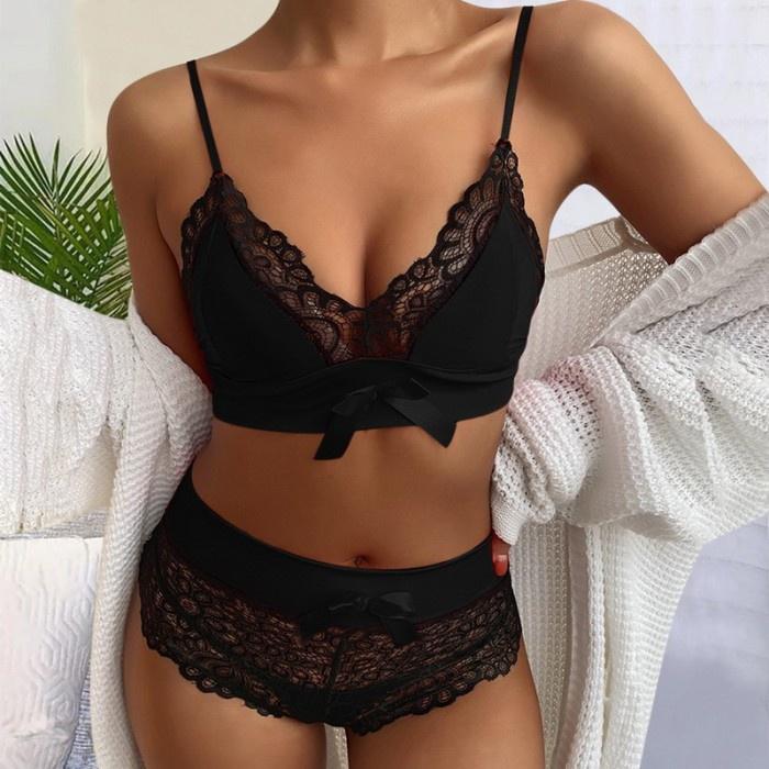 Lolita set bra bh g string tanpa kawat wanita sexy seksi lingerie lingerie