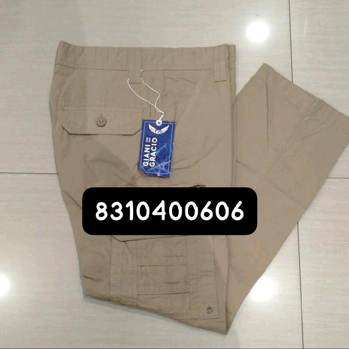 Celana Panjang Cargo Giani Gracio 100% Katun - Size 29-38 - Stretch, Santai, Casual, Formal, Pria, H