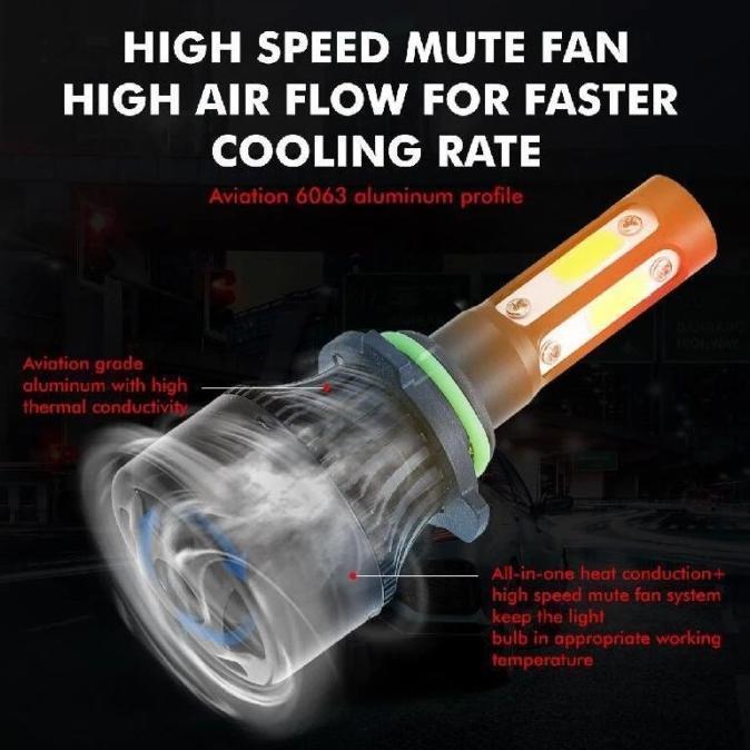 LAMPU 4 SISI MOBIL LED X7 COB H4 H7 H11 HB3 HB4 HIR2 SUPER BRIGHT 2PCS