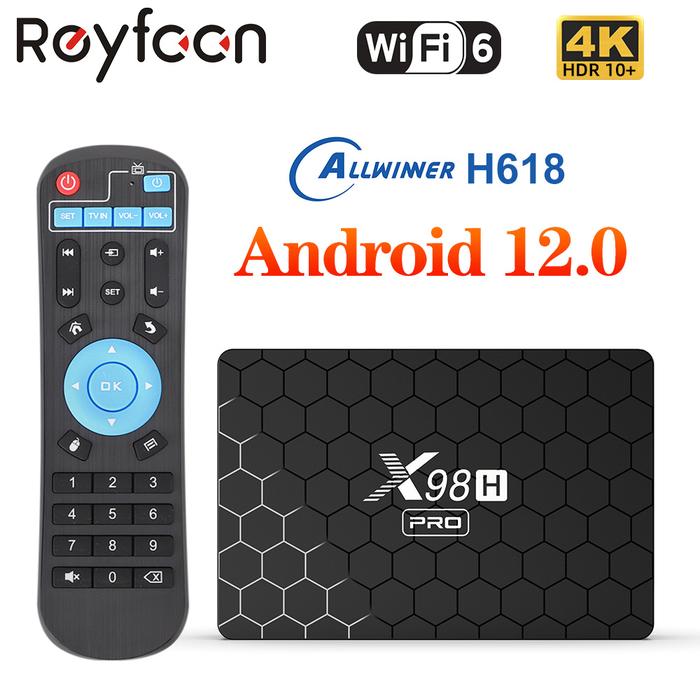 X98H Pro Smart TV Box Android 12.0 dengan Allwinner H618 Quad Core