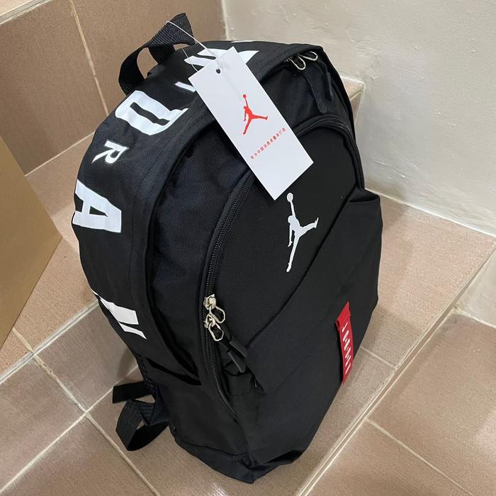 TAS RANSEL JORDAN BASIC FONT ORIGINAL BLACK WHITE GREY BACKPACK / TAS RANSEL PRIA WANITA / TAS RANSE