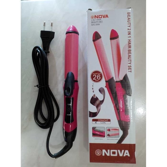 Catok rambut nova mini 2 in 1 NHC-2009 catokan lurus dan keriting