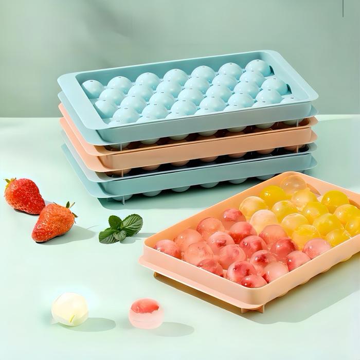 [ 33 LUBANG ] Cetakan Es Batu Jelly Ice Ball Puding Buah 33 Round Lubang Viral