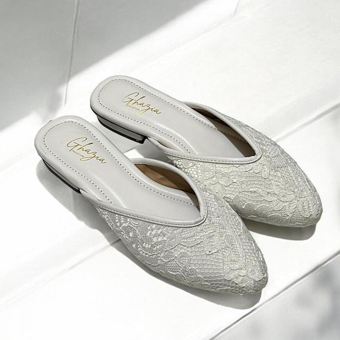 ( 24 warna ) Selop Pengantin Wedding flat 35-45 bridal shoes wanita heels mewah seserahan nikah emye