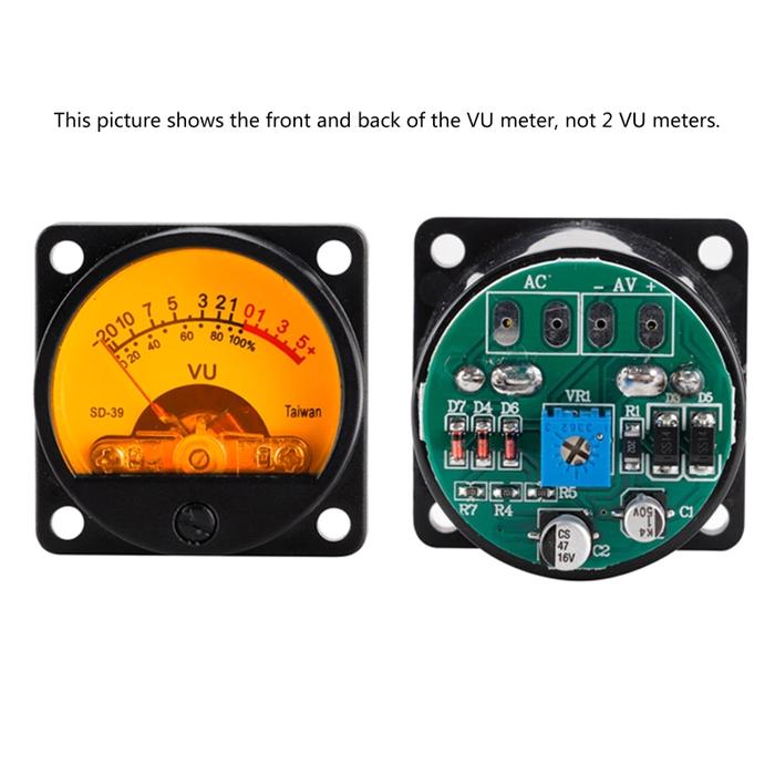 Level Amp with Driver Board VU Panel Meter Compact VU Meter Warm Back