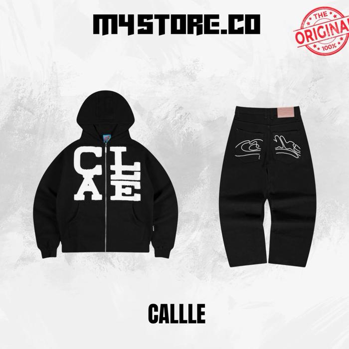 [ORIGINAL 100%] CALLE ZIP UP BLACK| DENIM BLACAK