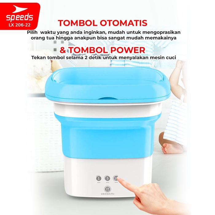 SPEEDS Mesin Cuci Mini Mesin Cuci Portable Lipat Washing Machine Low Watt Mesin Cuci Pengering 206-2