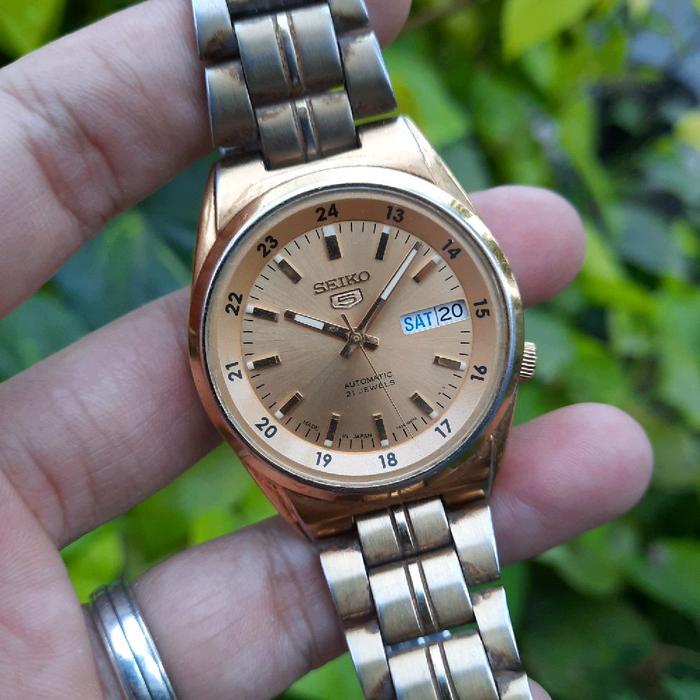 JDM !! Seiko 5 Automatic SNK574J1 Gold Sunbrust 7s26-02C0 SNK574