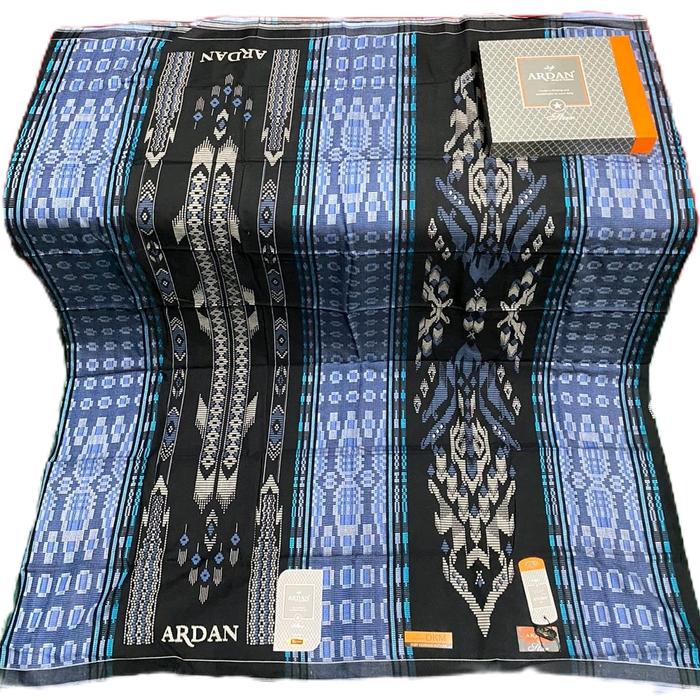 Sarung Ardan Star Gold - Motif Bintang Emas - Silver, Songket, Katun, Santri, Hitam, Dewasa, Muslim,