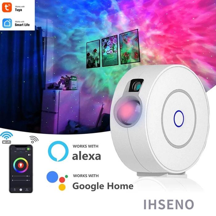 Tuya WiFi Smart Star Projector Laser Starry Sky Projector Waving