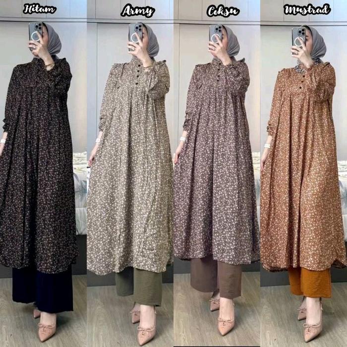 ONE SET TUNIK SABRINA//ONE SET TUNIK WANITA//ONE SET TUNIK KEKINIAN//ONE SET TUNIK
