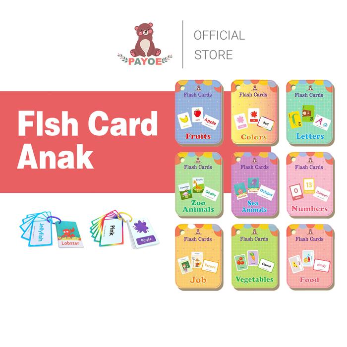 PAYOE Flash card abjad flash card edukasi anak/kartu edukasi anak bayi
