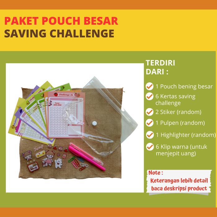 (Pouch Besar) Paket Pouch Besar Saving Challenge / Paket Dompet Keuangan