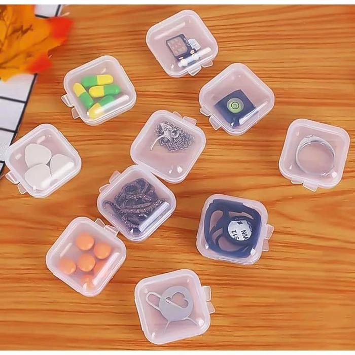 kotak penyimpanan mini plastik bening polos box kecil multifungsi