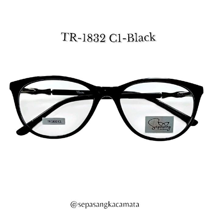1832-Frame Metal Besi Titanium Sepasang Kacamata Eyewear Lensa Glasses Kualitas Optik Standar Ringan