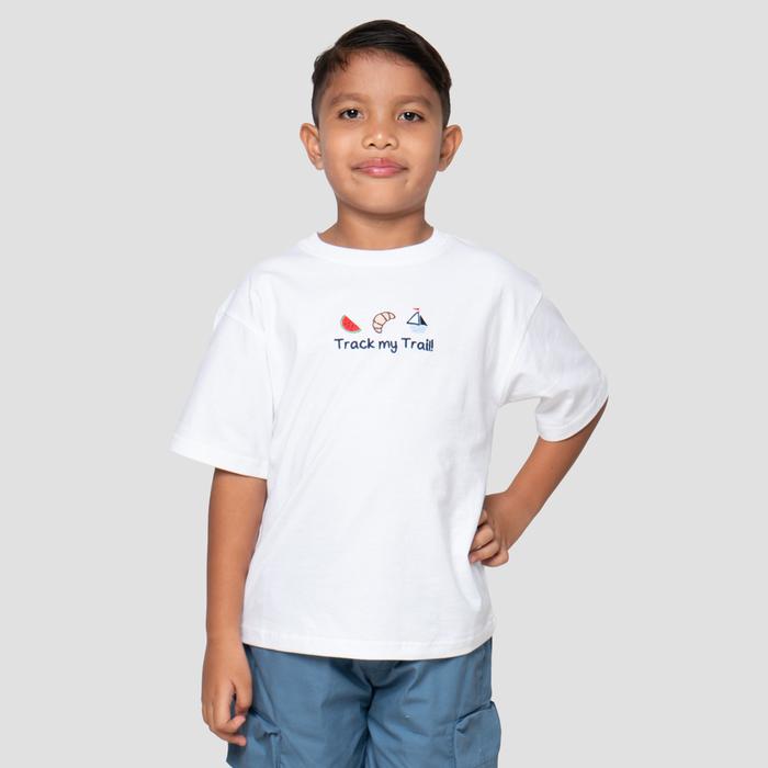 Little M Track My Trail Print Kaos Oversize Anak Laki-Laki 123869306