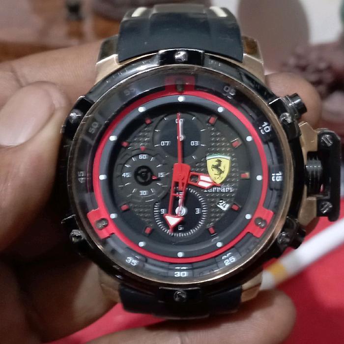 jam tangan ferrari chrono stainless steel