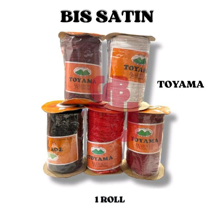 Bisban Satin Toyama 17mm x 25m – Bias Tape Roll Besar – Pita Tepi Jahit Premium