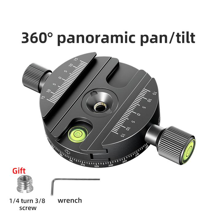 360° Panoramic Rotating Quick Release Plate Clamp Tripod Head Universal DSLR Camera Photography Quic