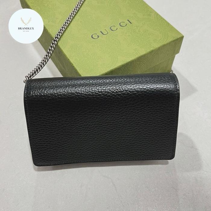 GUCCI DIONYSUS LEATHER SUPERMINI BAG IN BLACK
