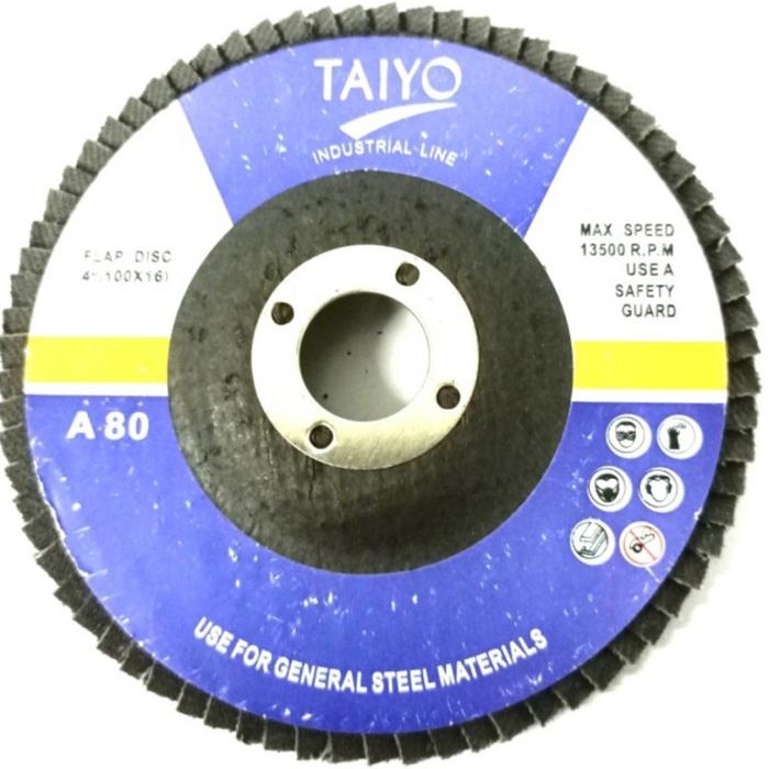 Flap Disc 4 Inch Taiyo A60 - A80 - A100 - A120 A240 / Mata Amplas Susun 4"