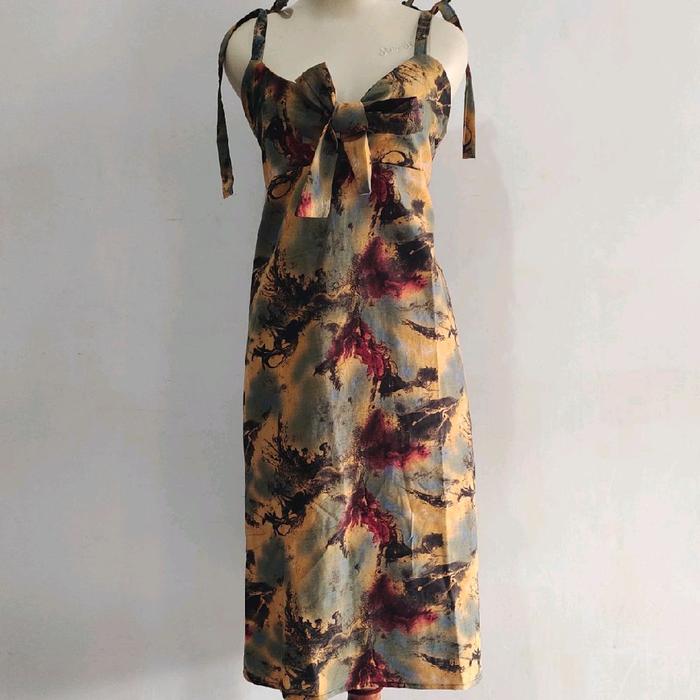 daster gondil tali satu / dress seksi tali pundak kain rayon premium