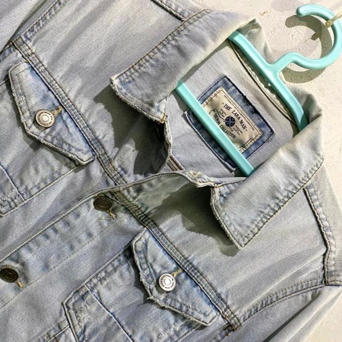 Zara man denim jaket blue