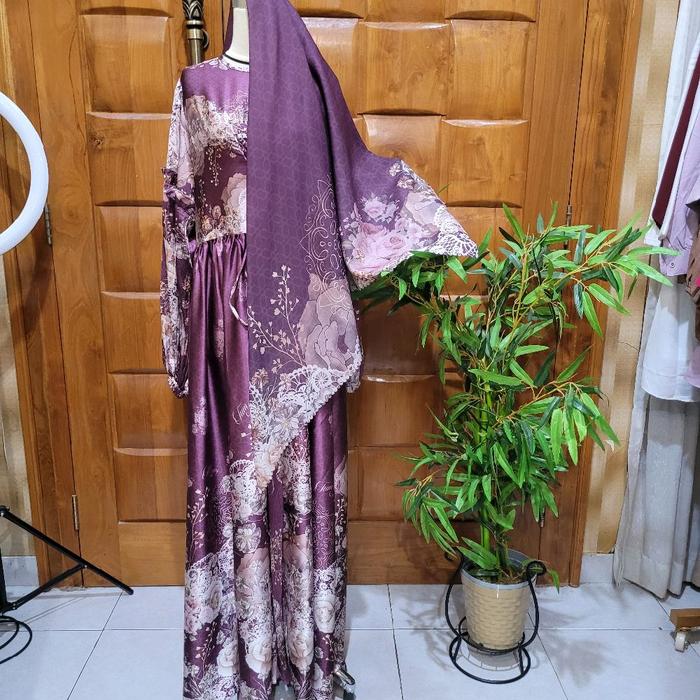 Tum Luxury silky dress set hijab syari cantik elegan muslimah
