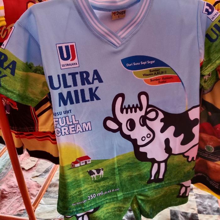 Ultra Milk Baju Setelan Susu Ultra Milk Sapi Dengan Gambar Sapi Dan Vitamin A B12