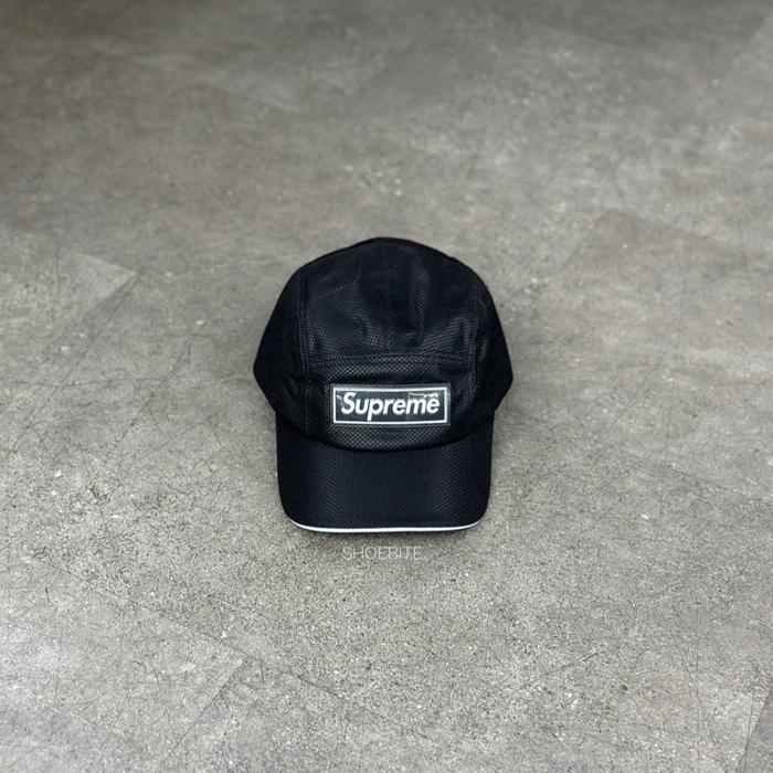 Supreme Topi Camp Mesh Reflective Hitam 100% Asli - Aksesori Fashion Pria  Snapback